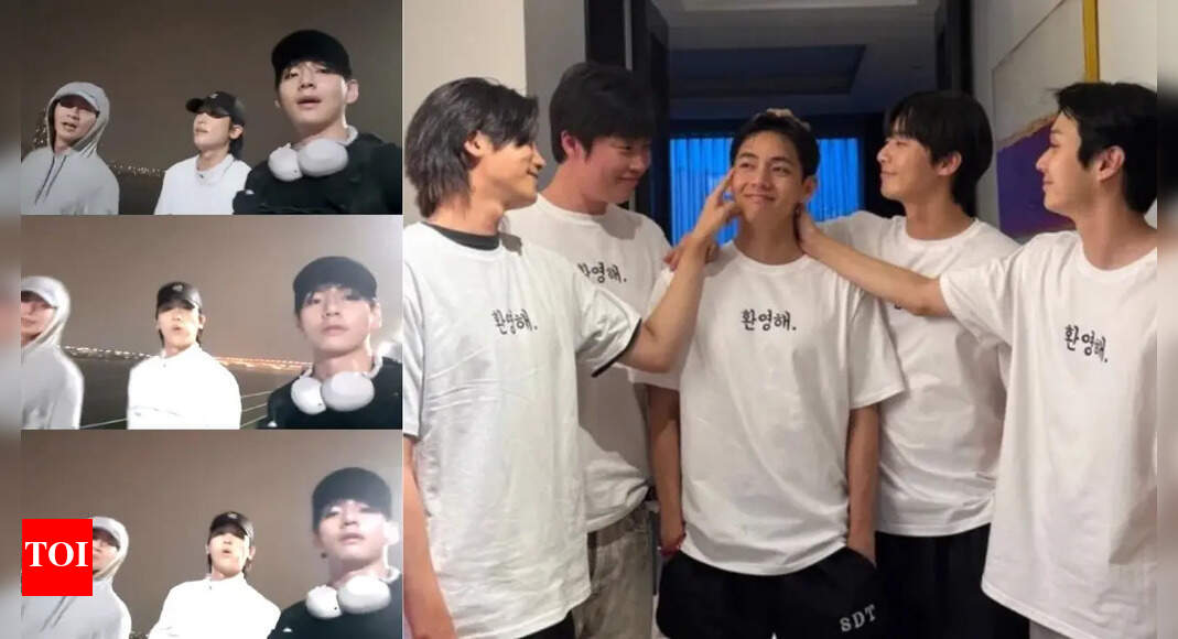 BTS's V shares rainy day walk with 'Wooga squad' friends