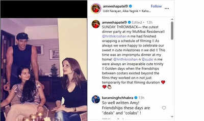'Inseparable cute trinity': Ameesha Patel shares rare throwback photo with Hrithik Roshan and Sussanne Khan