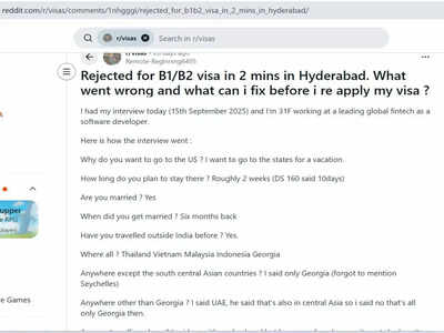 Woman shares how she was rejected for B1/B2 US visa in just 2 minutes: What went wrong and how to nail VISA interview