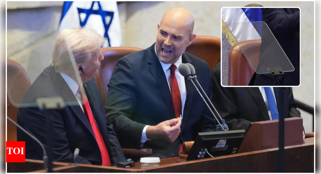 Israeli speaker jokes about UN teleprompter glitch before Trump’s Knesset speech - watch