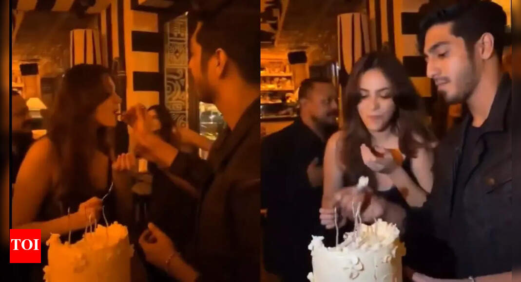 Ahaan Panday feeds cake to Aneet Padda on her birthday as 'Saiyaara' title track plays, VIDEO goes viral - WATCH