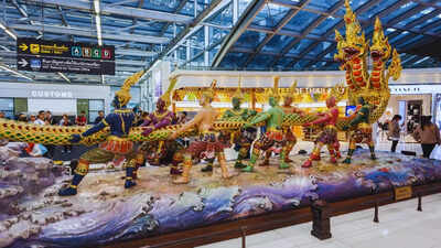 Stunning pictures of Bangkok International Airport with massive statue of Samudra Manthan