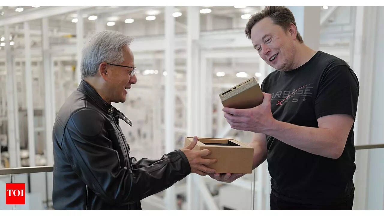 Nvidia CEO Jensen Huang hand-delivers 'smallest supercomputer' to Elon Musk; but he isn't the first to receive it - The Times of India