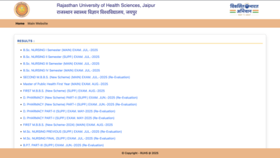 RUHS result 2025 declared for multiple UG and PG courses: Check direct link to download scorecards here