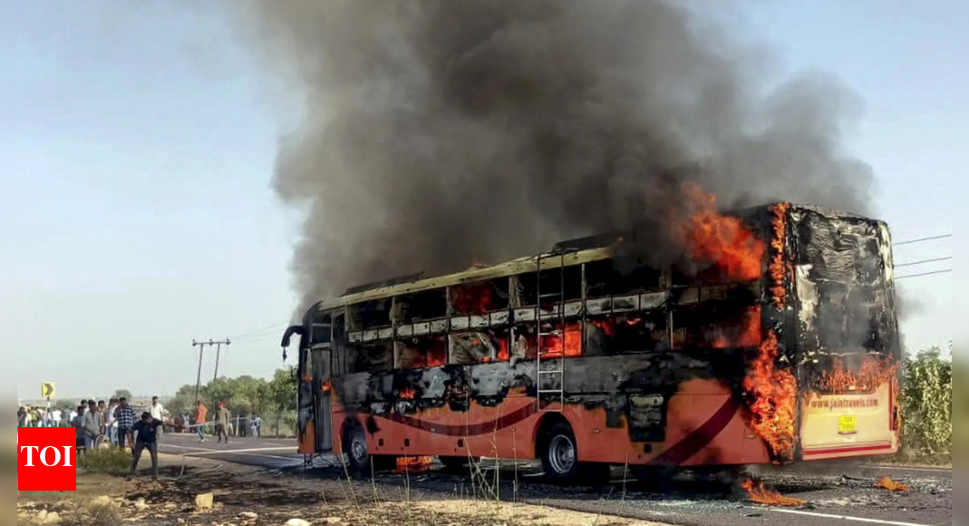 Jaisalmer bus tragedy: How vehicle bought 5 days ago became death trap; flames at front blocked escape