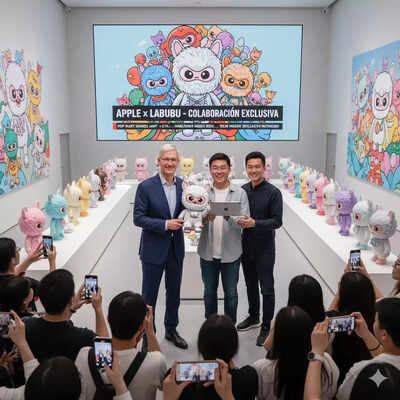 El CEO de Apple, Tim Cook, recibe su propio muñeco Labubu, y las acciones de Pop Mart tuvieron su momento.