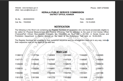 Kerala PSC provisional allotment result 2025 released at keralapsc.gov.in: Direct link to download here – The Times of India