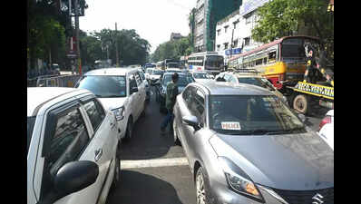 Rallies and puja pandals choke streets above