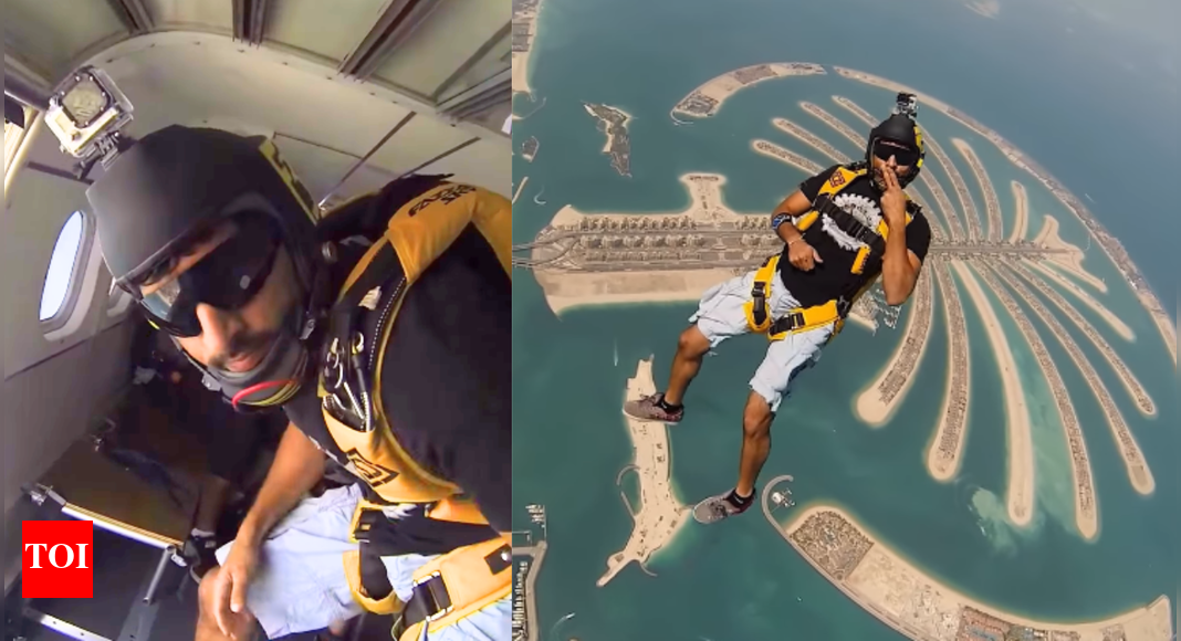 Watch: Dubai Crown Prince Sheikh Hamdan skydives over Palm Jumeirah, shares thrilling video