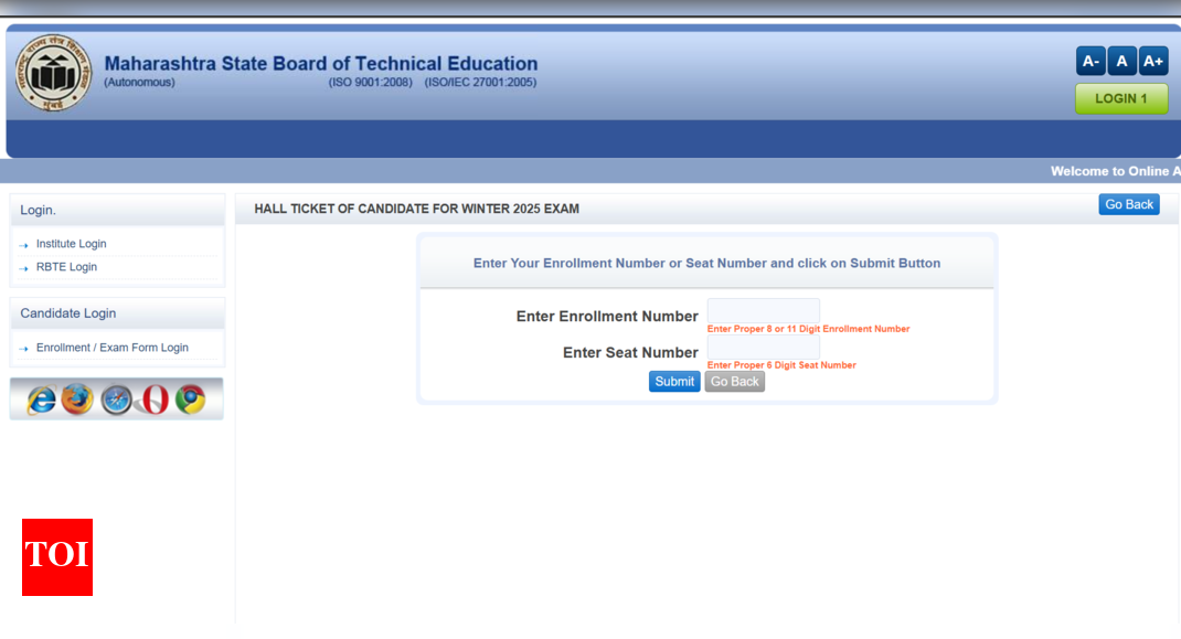 एमएसबीटीई शीतकालीन परीक्षा प्रवेश पत्र 2025 msbte.ac.in पर जारी: हॉल टिकट डाउनलोड करने के लिए सीधा लिंक यहां एमएसबीटीई शीतकालीन परीक्षा प्रवेश पत्र 2025 msbte.ac.in पर जारी: हॉल टिकट डाउनलोड करने के लिए सीधा लिंक यहां
