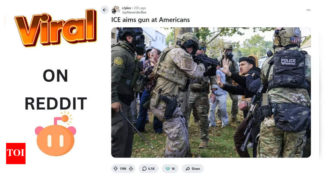 <div>'ICE aims gun at Americans': Is the viral Reddit photo real?</div>