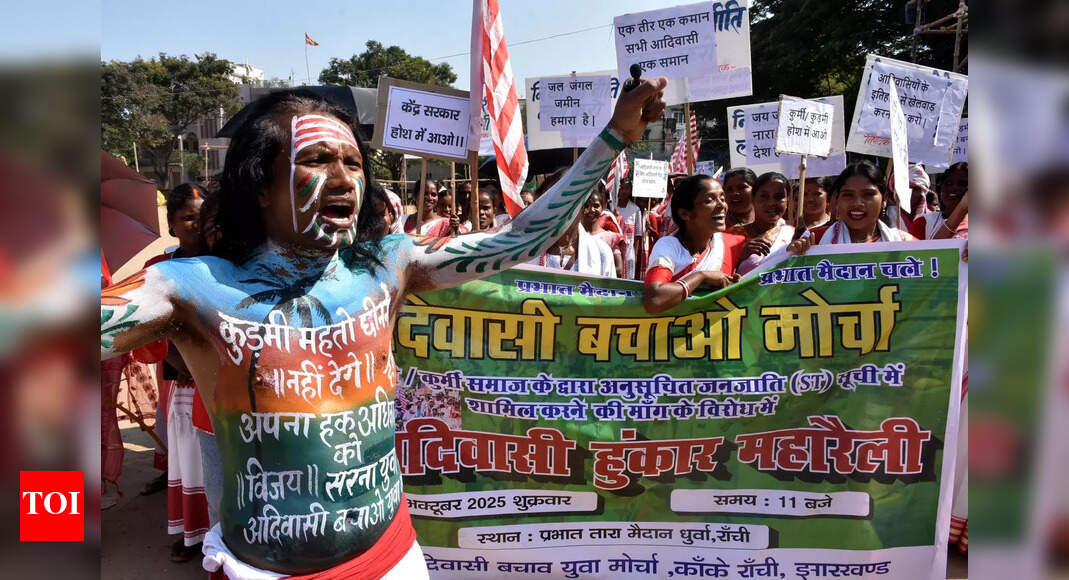 Tribal Community Protests Against Kurmi Demand for Scheduled Tribe Status in Jharkhand
