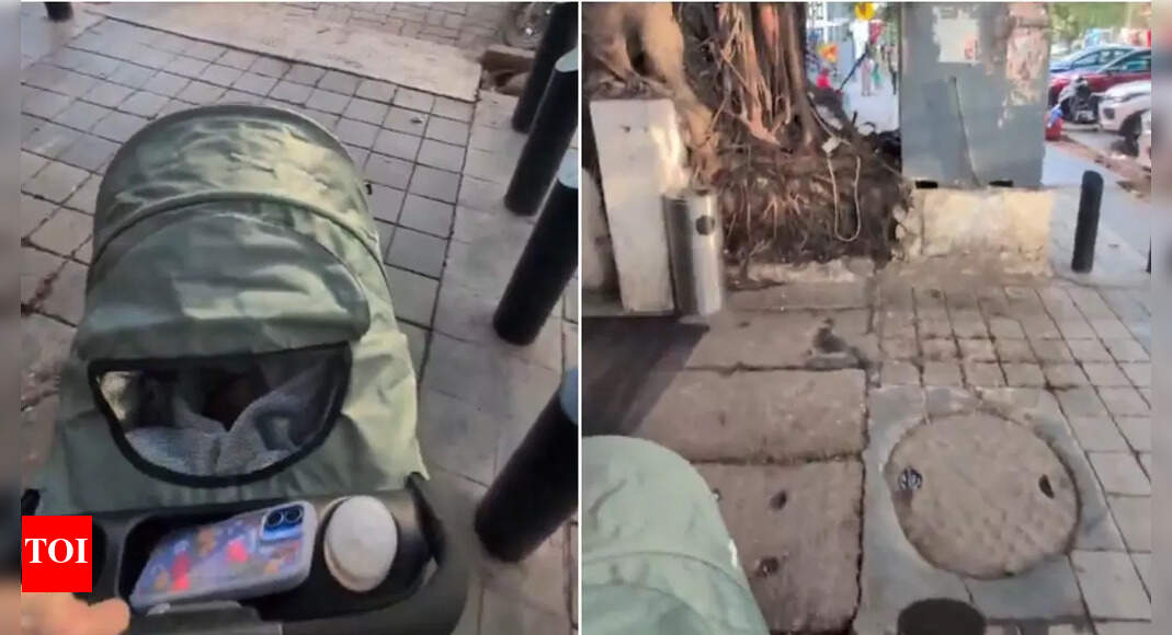 <div>'Reality of being pedestrian parent': Canadian highlights poor footpath conditions in India; video goes viral</div>