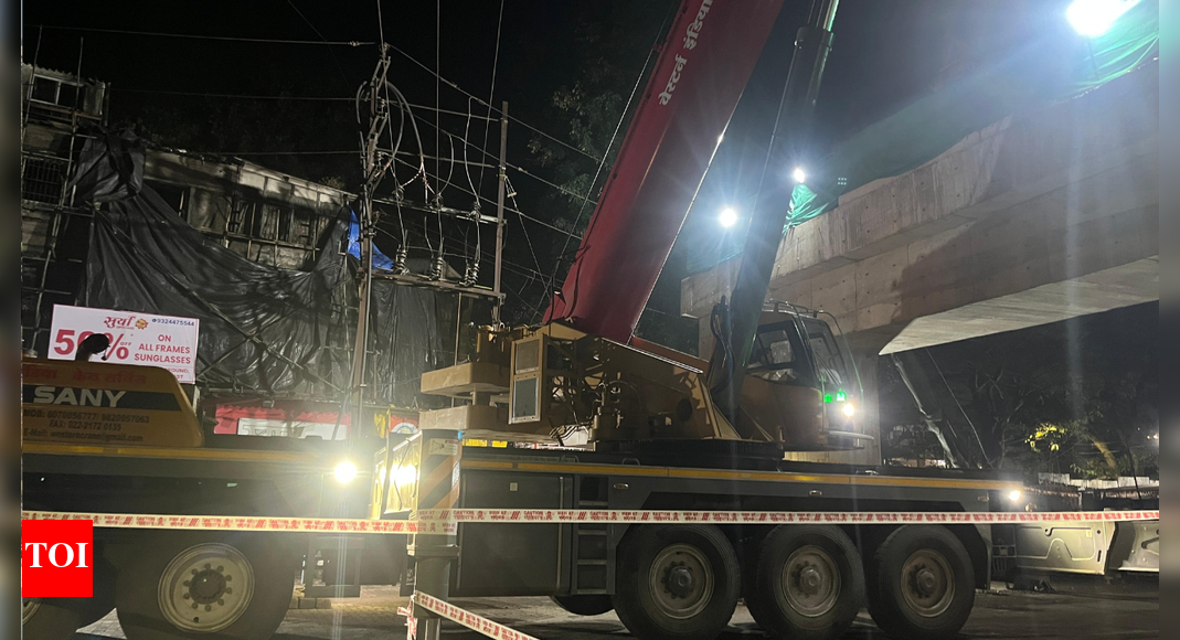 KDMC accelerates Kalyan SATIS work, commissioner Abhinav Goel inspects late-night girder launch to ensure new year completion