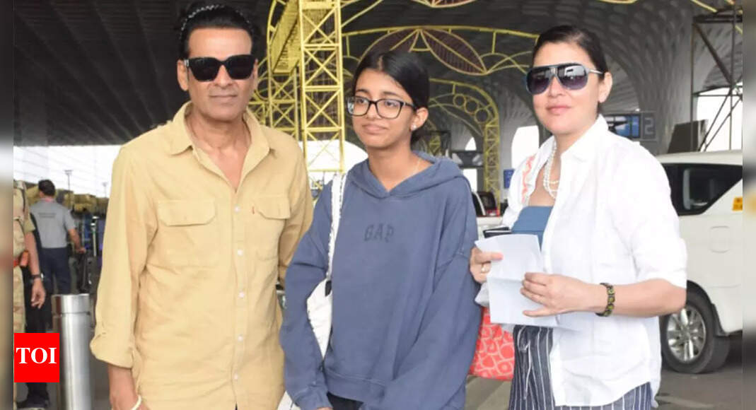 Manoj Bajpayee makes RARE appearance at the airport with his family, looks effortless and stylish