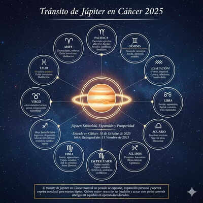 Tránsito de Júpiter en Cáncer en octubre de 2025: Efectos sobre cada signo del zodiaco