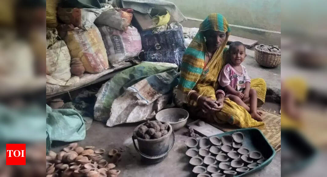Diya makers ready with wares for Diwali