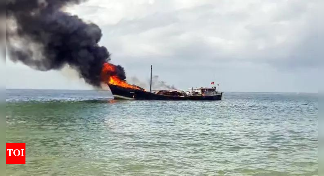 British military ship hit by projectile, ablaze in Gulf of Aden; Houthi rebels suspected
