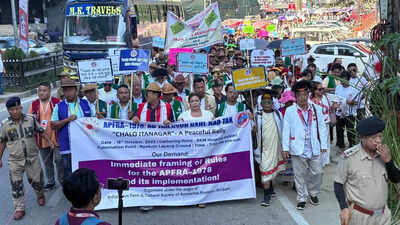10k rally in Itanagar demanding implementation of APFRA, 1978