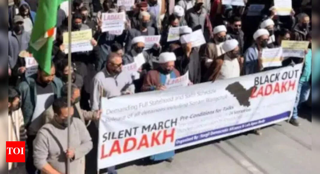 Ladakh protests: Authorities block Leh rally; silent march held in Kargil