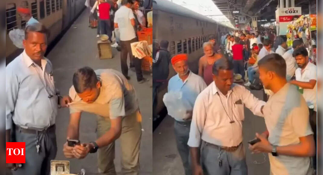 Watch: Vendor grabs passenger’s collar over failed UPI payment in MP; man hands over watch to catch train