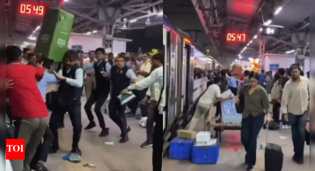 Viral video: Vande Bharat pantry staff fight at Nizamuddin station; 4 suspended, Rs 5 lakh fine imposed