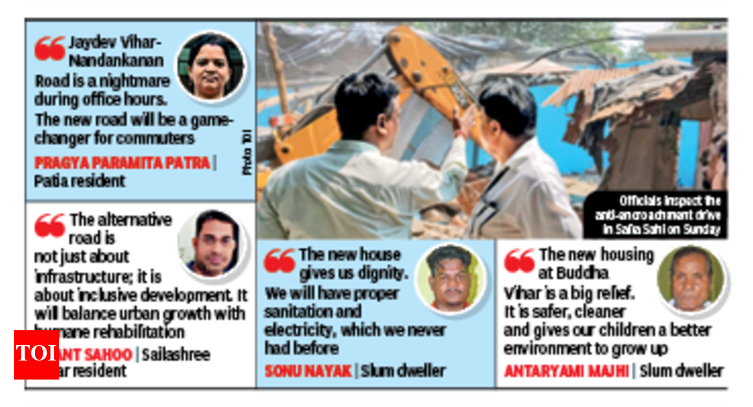 Eviction drive at Salia Sahi in Bhubaneswar for new parallel road