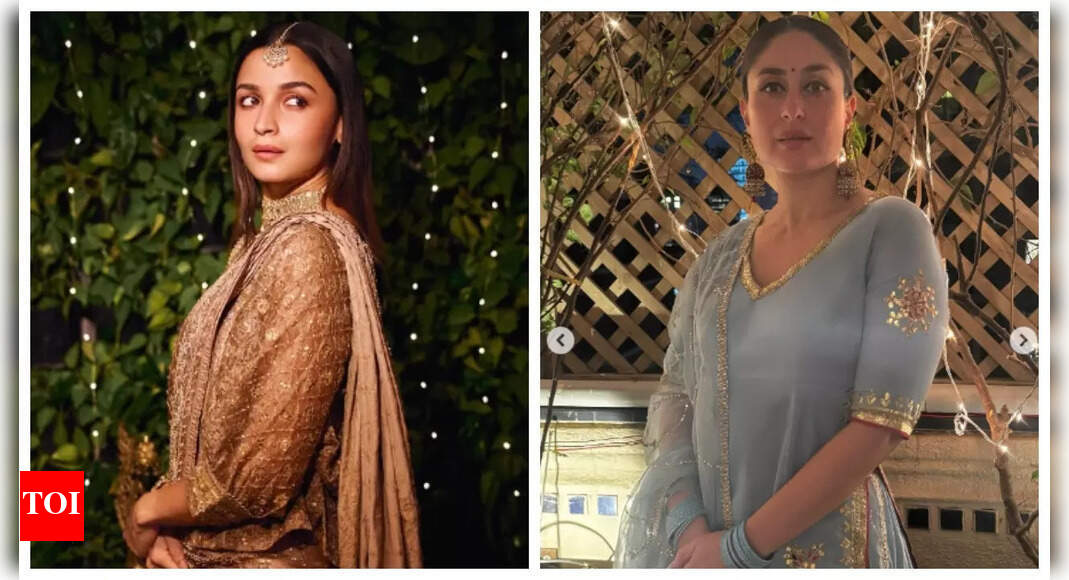 Diwali glam: Alia Bhatt and Kareena Kapoor Khan show off their party-ready outfits – PICS | – The Times of India