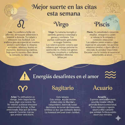 Horóscopo del Amor: del 19 al 25 de octubre — 3 signos con suerte en el amor y 3 que deben tener cuidado