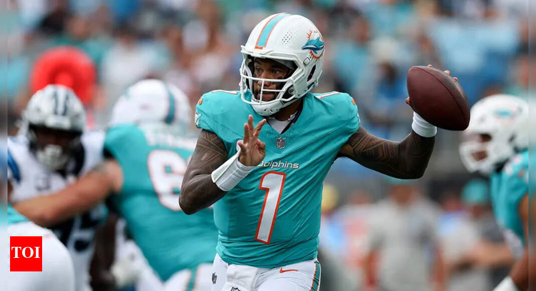 Horrifying performance leads to Tua Tagovailoa benching as Quinn Ewers debuts for Dolphins