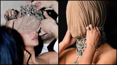 Kim Kardashian breaks down her couture look; reveals she could not see a thing