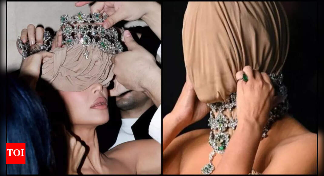 Kim Kardashian breaks down her couture look; reveals she could not see a thing