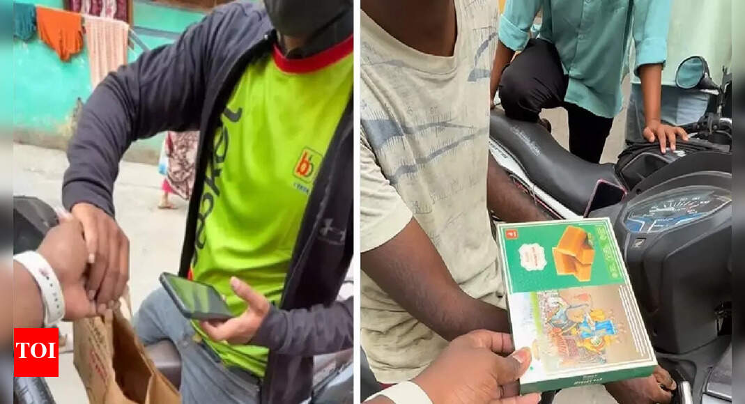 Diwali delight: Hyderabad man orders sweets from Blinkit, Zepto, Swiggy; gifts them back to delivery agents