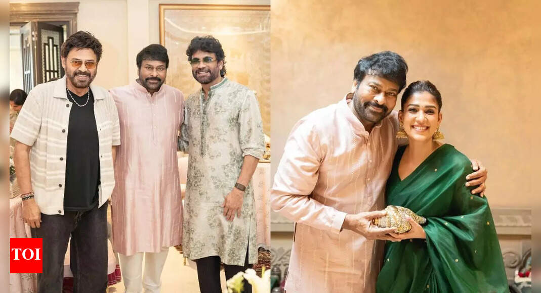 Chiranjeevi celebrates Diwali with Venkatesh, Nayanthara, and others; Shares glimpses