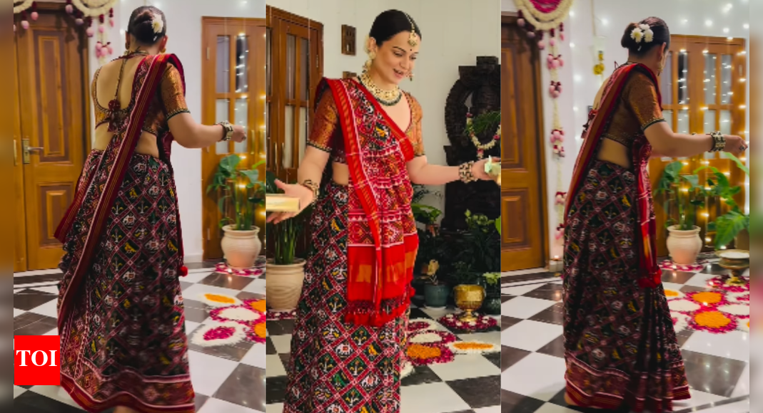 Kangana Ranaut’s Diwali Patola saree screams culture, confidence, and couture - and the internet’s still recovering!