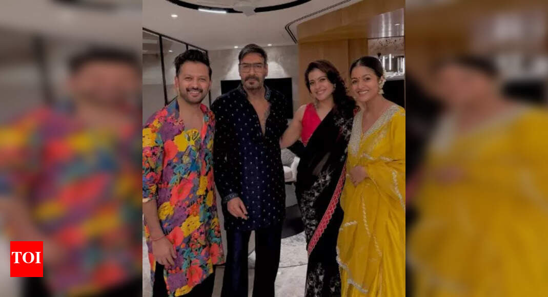 Vatsal Seth, Ishita Dutta celebrate Diwali with on-screen father Ajay Devgn, Kajol and family