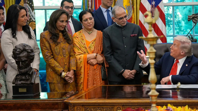 White House diwali party: Donald Trump mispronounces names of Indian-Americans; calls Sergio Gor 'nice and easy' name