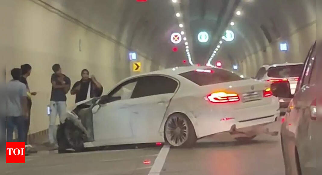 Speeding BMW crashes inside Mumbai's Coastal Road tunnel; traffic affected