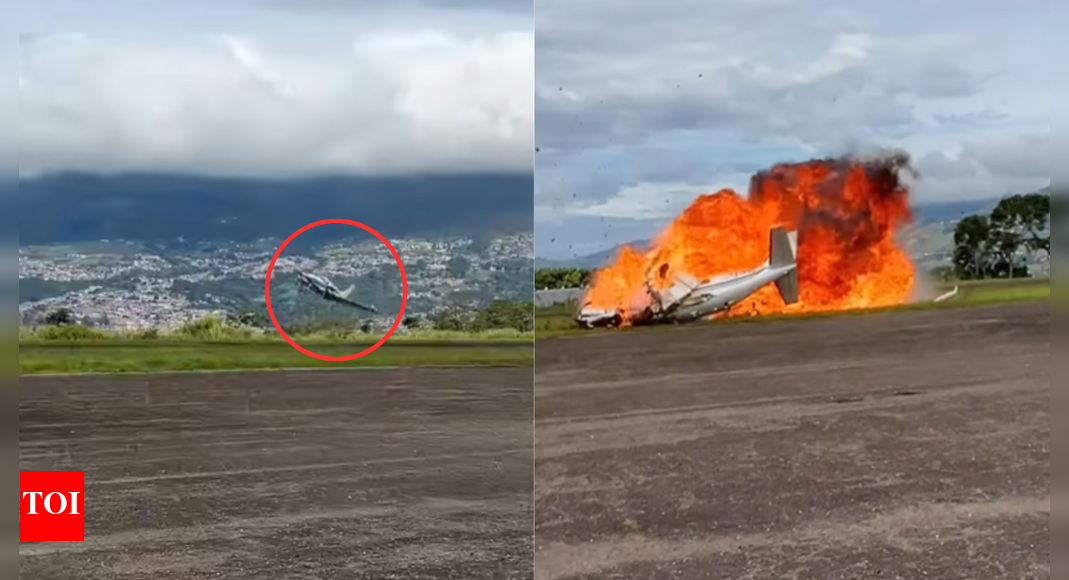 Watch: Plane crashes after failed stunt in Venezuela; two killed