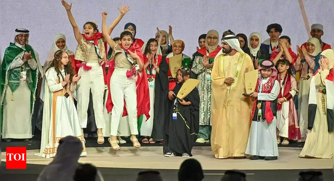 Tunisian twins crowned champions by Dubai Ruler Sheikh Mohammed at the Arab Reading Challenge 2025