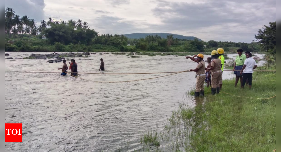 Boy rescued after being stuck in flash floods in Thenpennai river near Dharmapuri