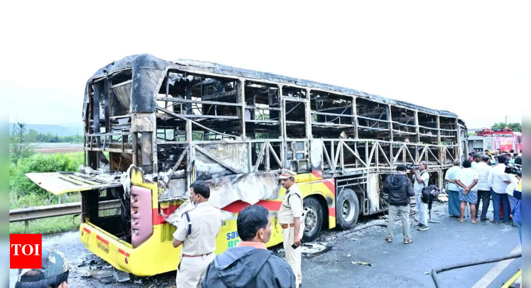 Andhra Pradesh bus tragedy: How bike collision and jammed door turned ride into deadly blaze on Bengaluru-Hyderabad highway; passengers broke windows to escape