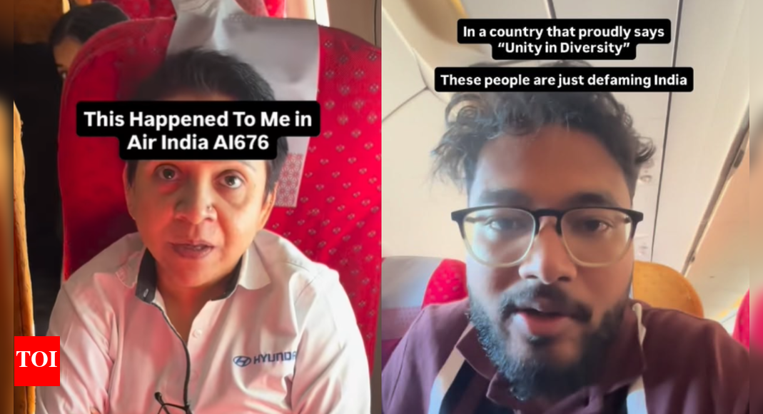 <div>'I'll show you what badtameezi is': Air India passenger onboard Kolkata-Mumbai flight threatened over not speaking Marathi; watch viral video</div> <div>'I'll show you what badtameezi is': Air India passenger onboard Kolkata-Mumbai flight threatened over not speaking Marathi; watch viral video</div>