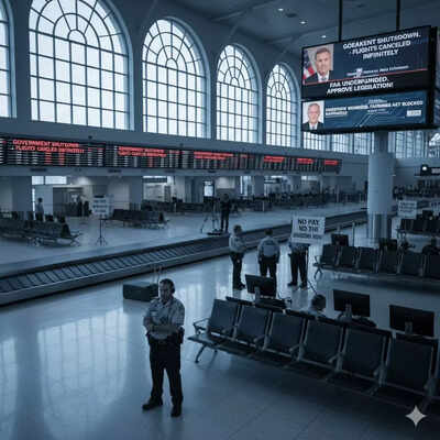 EE. UU.: Los vuelos en riesgo mientras el cierre del Gobierno entra en su día 23