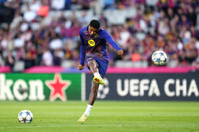 Marcus Rashford of FC Barcelona warms up prior to the UEFA Champions League 2025/26 League Phase MD3 match between FC Barcelona and Olympiacos FC. (Getty Images) First time in 36 years! Marcus Rashford set to break Clasico record at the Bernabeu
