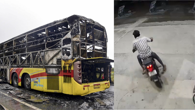 Photo Kurnool bus tragedy: Viral video shows biker riding recklessly moments before deadly crash - watch