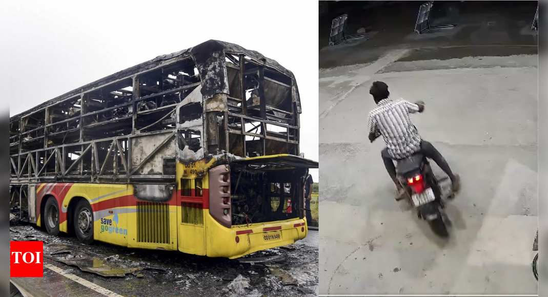 Kurnool bus tragedy: Viral video shows biker riding recklessly moments before deadly crash - watch Kurnool bus tragedy: Viral video shows biker riding recklessly moments before deadly crash - watch