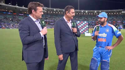 Adam Gilchrist tried multiple times during the ODI series between India and Australia to elicit a response from Rohit Sharma on his participation till the 2027 ODI World Cup (Screengrab) Did Rohit Sharma confirm playing 2027 World Cup? Adam Gilchrist tries to get an answer from star batter