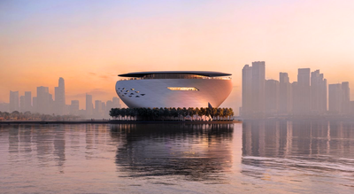 DUMA will be located on an island in the heart of Dubai Creek, overlooking the water and city skyline/ Image:X Dubai Ruler Sheikh Mohammed unveils city’s latest iconic landmark that will float on water
