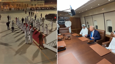Refuelling pit stop: Trump holds surprise meeting with Qatar's Emir aboard Air Force One — Watch
